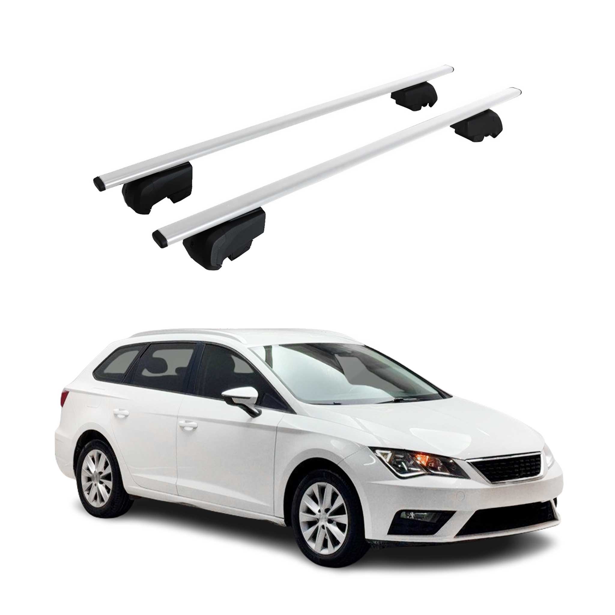 Dachträger Gepäckträger für Seat Leon 2014-2020 Grundträger ABE Metall Silber