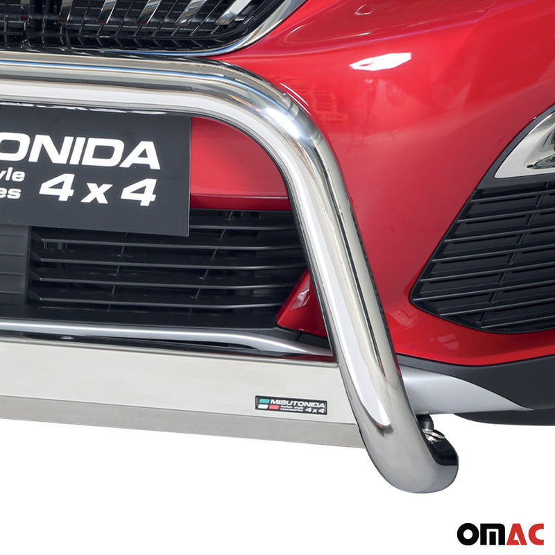 Frontbügel Frontschutzbügel für Peugeot 3008 2018-2021 ø63mm Stahl Silber Schutz