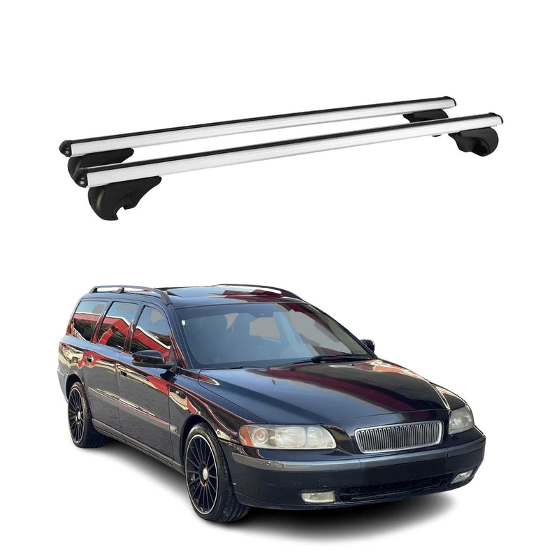 Dachträger Grundtäger für Volvo V70 XC70 1997-2000 75kg Aluminium Silber 2 tlg