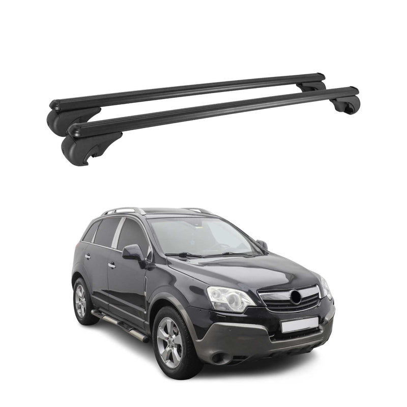 Dachträger für Opel Antara 2006-2017 Gepäckträger Grundträger Alu Schwarz 2x
