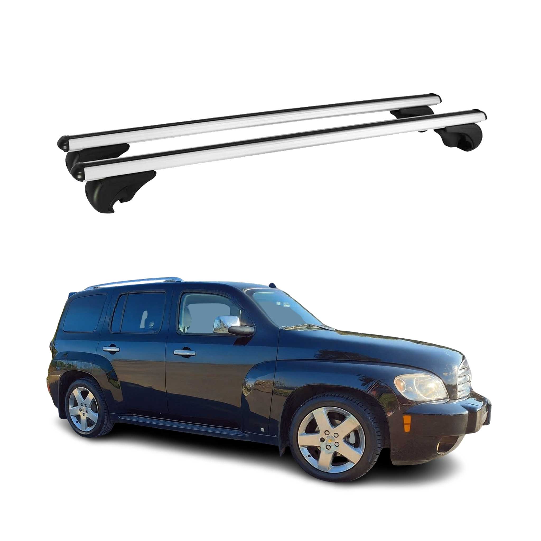 Dachträger Grundtäger für Chevrolet HHR 2005-2011 75kg Aluminium Silber 2 tlg