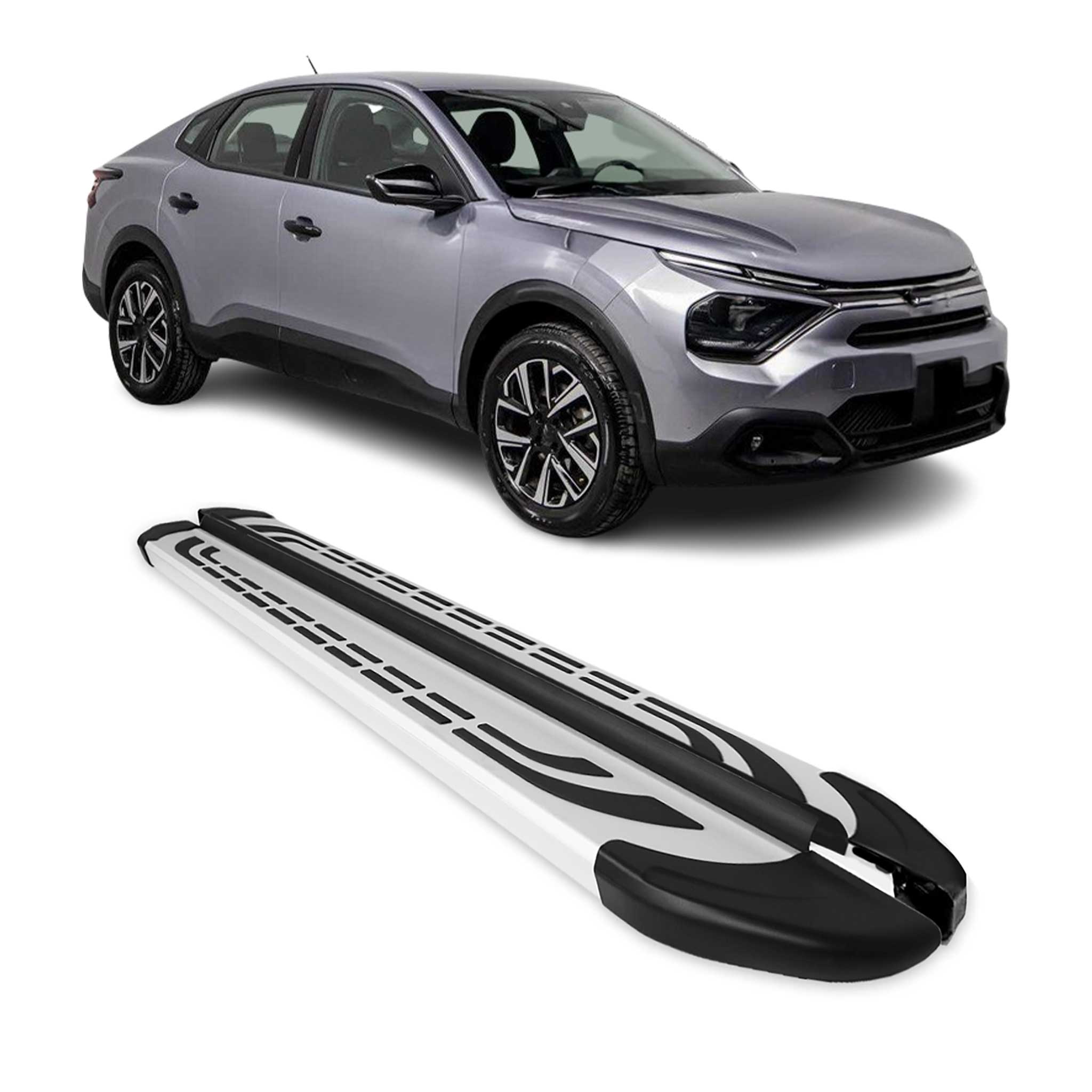 Trittbretter Seitenschweller für Citroen C4 X 2022-2026 Silber Aluminium 2 tlg