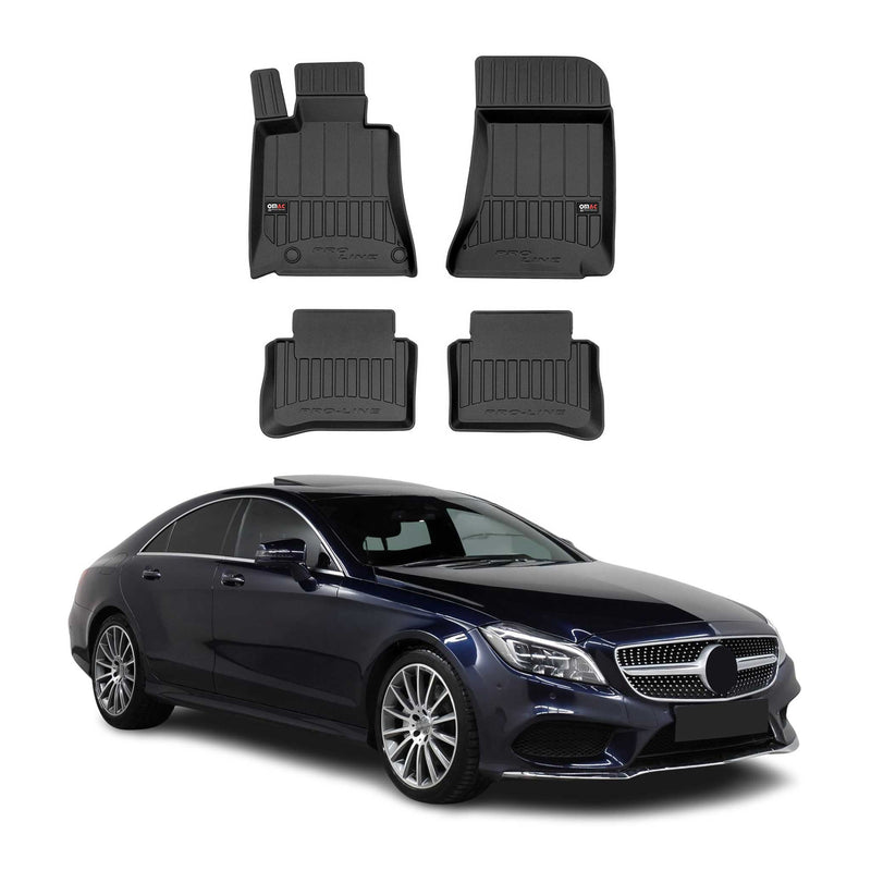 OMAC Gummi Fußmatten für Mercedes CLS C218 X218 2011-2017 Premium TPE Schwarz 4x