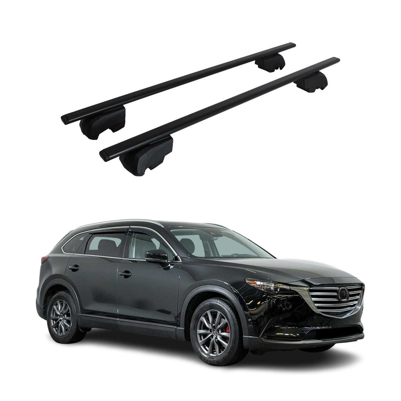 Dachträger Grundtäger für Mazda CX-9 2016-2024 75kg Metall Schwarz 2 tlg