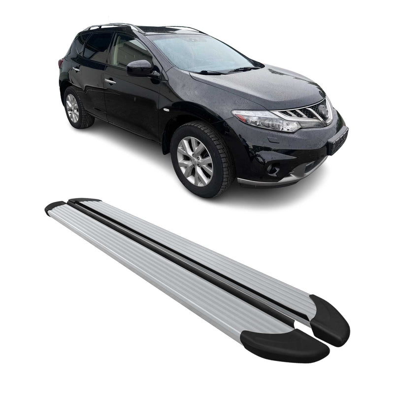 Seitenschweller Trittbretter Schweller für Nissan Murano 2008-2014 Alu Grau