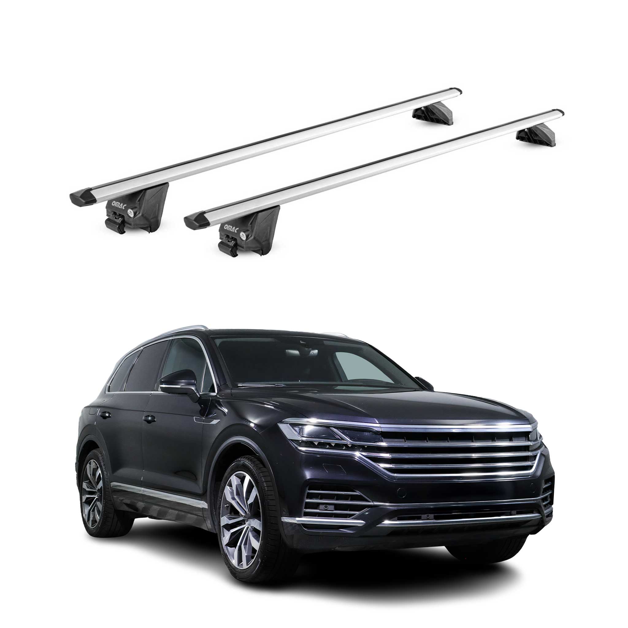 Dachträger Grundtäger für VW Touareg III 2018-2024 Pre-FL Alu Silber 2tlg ABE