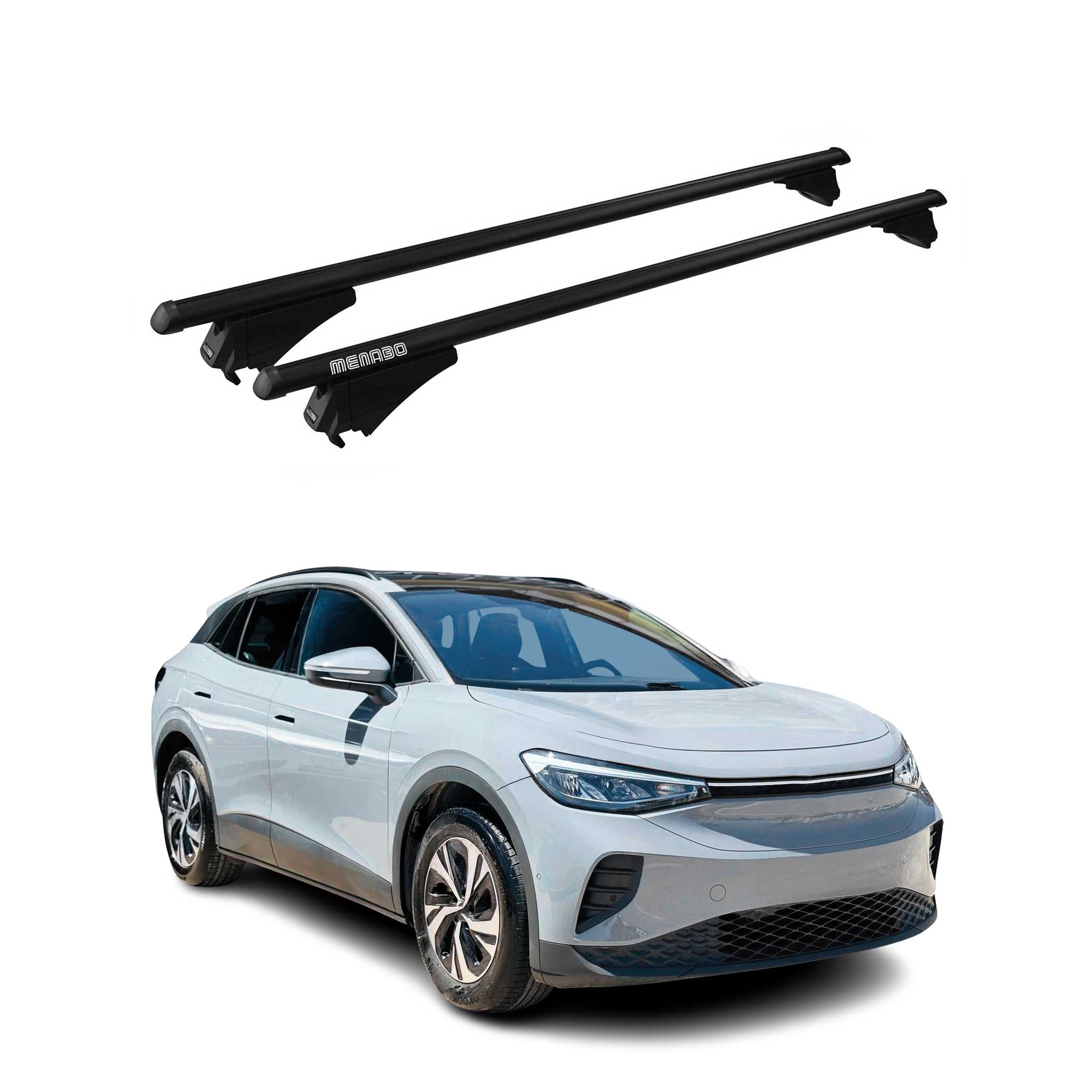 Menabo Dachträger Grundtäger für VW ID.4 2021-2026 75kg Aluminium Schwarz 2 tlg