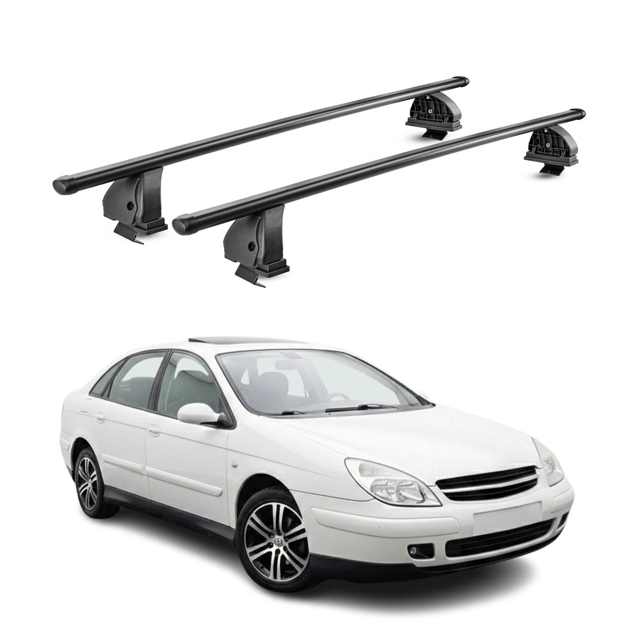 Stahl Dachträger für Citroen C5 I 2001-2008 TÜV Abschließbar 75 kg 2tlg Schwarz