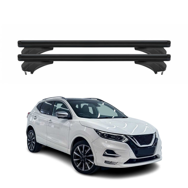 Menabo Dachträger Grundtäger für Nissan Qashqai J11 2014-2021 Alu Schwarz 2 tlg