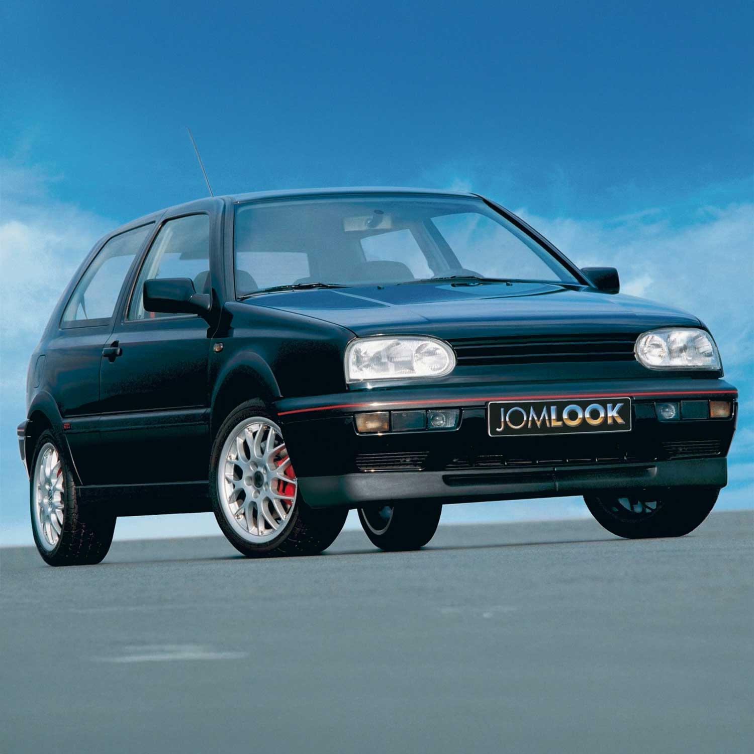 JOM Frontspoiler Lippe Stoßstange Splitter für VW Golf MK3 schwarz matt 2tlg