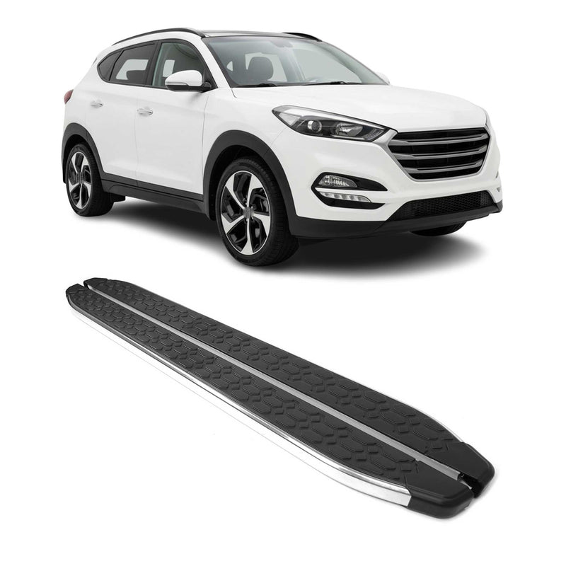 Trittbretter Seitenschweller für Hyundai Tucson 2015-2020 Edelstahl Schwarz Grau