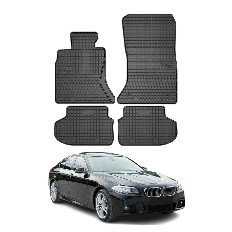 OMAC Gummi Fußmatten für BMW 5er F10 F11 xDrive 2013-2017 Automatten Schwarz 4x