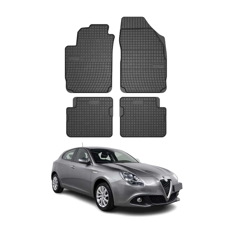 OMAC Gummi Fußmatten für Alfa Romeo Giulietta 2010-2020 Automatten Schwarz 4x