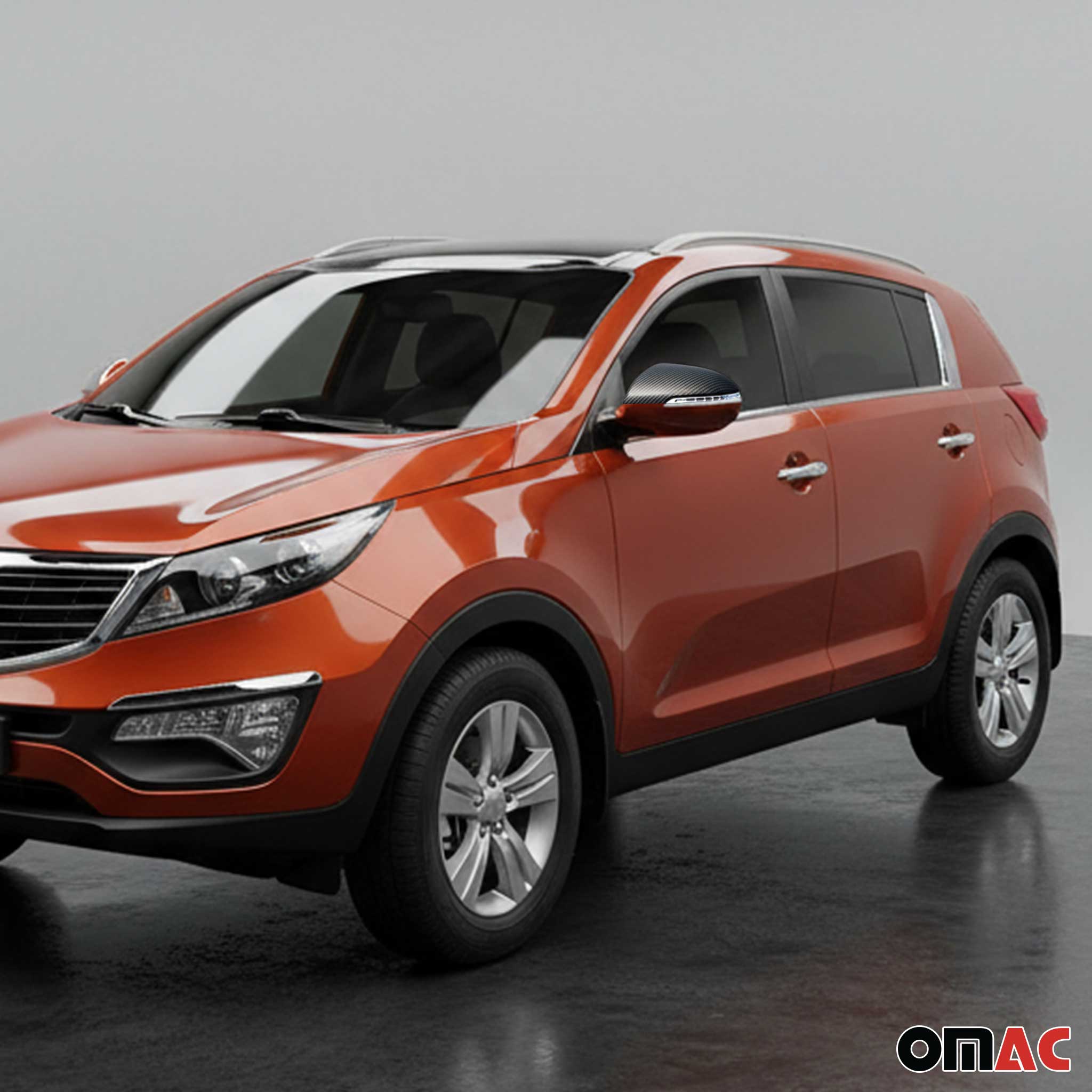 Spiegelkappen Spiegelabdeckung für Kia Sportage 2010-2015 Kohlefaser Schwarz