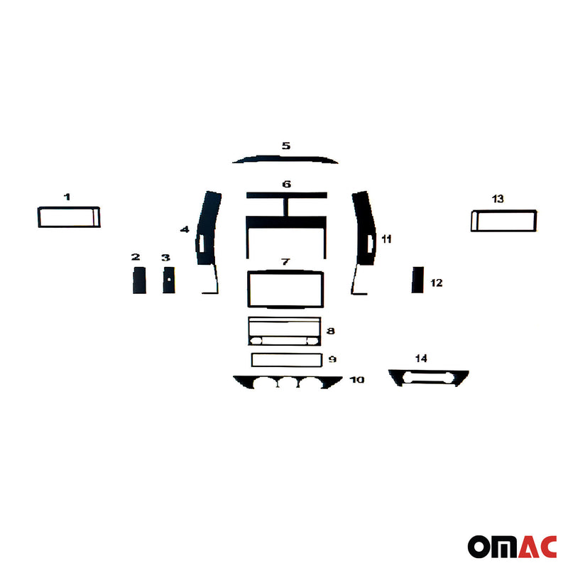 Innenraum Dekor Cockpit für VW Polo 2001-2009 Wurzelholz Optik 14tlg