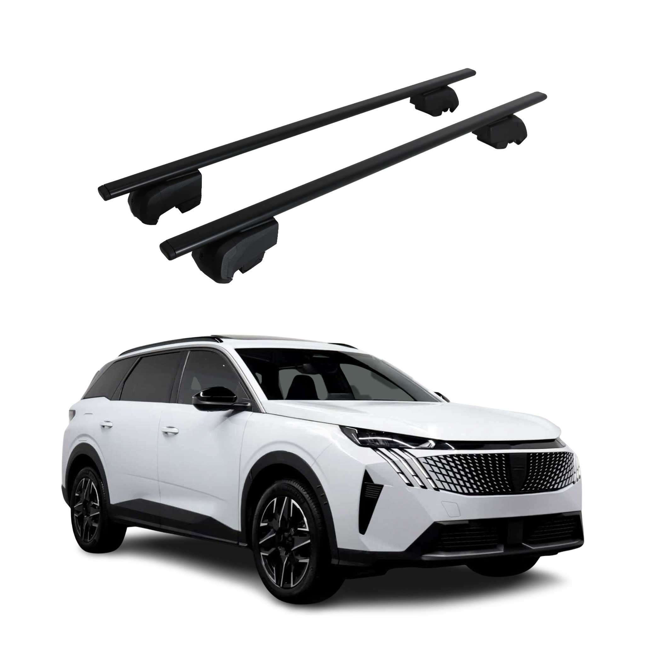 Dachträger Grundträger für Peugeot 5008 III 2024-2026 Metall Schwarz 2tlg
