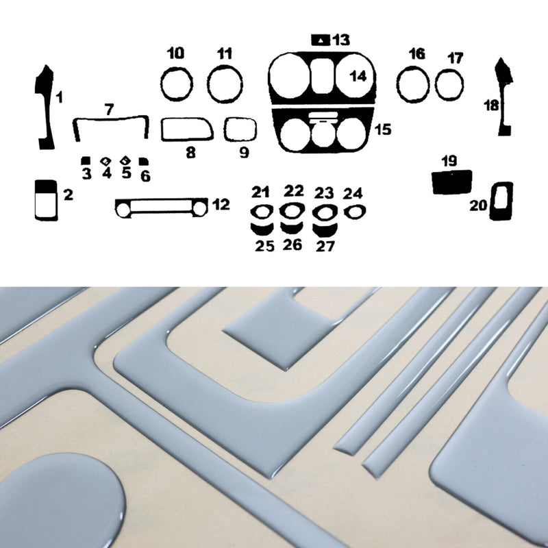 Innenraum Dekor Cockpit für Citroen Nemo 2008-2021 Aluminium Optik 27tlg