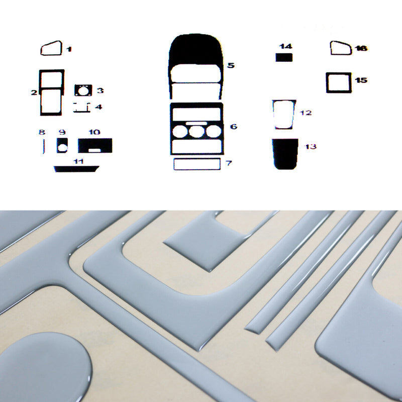 Innenraum Dekor Cockpit für Opel Astra G 1998-2009 Aluminium Optik 16x