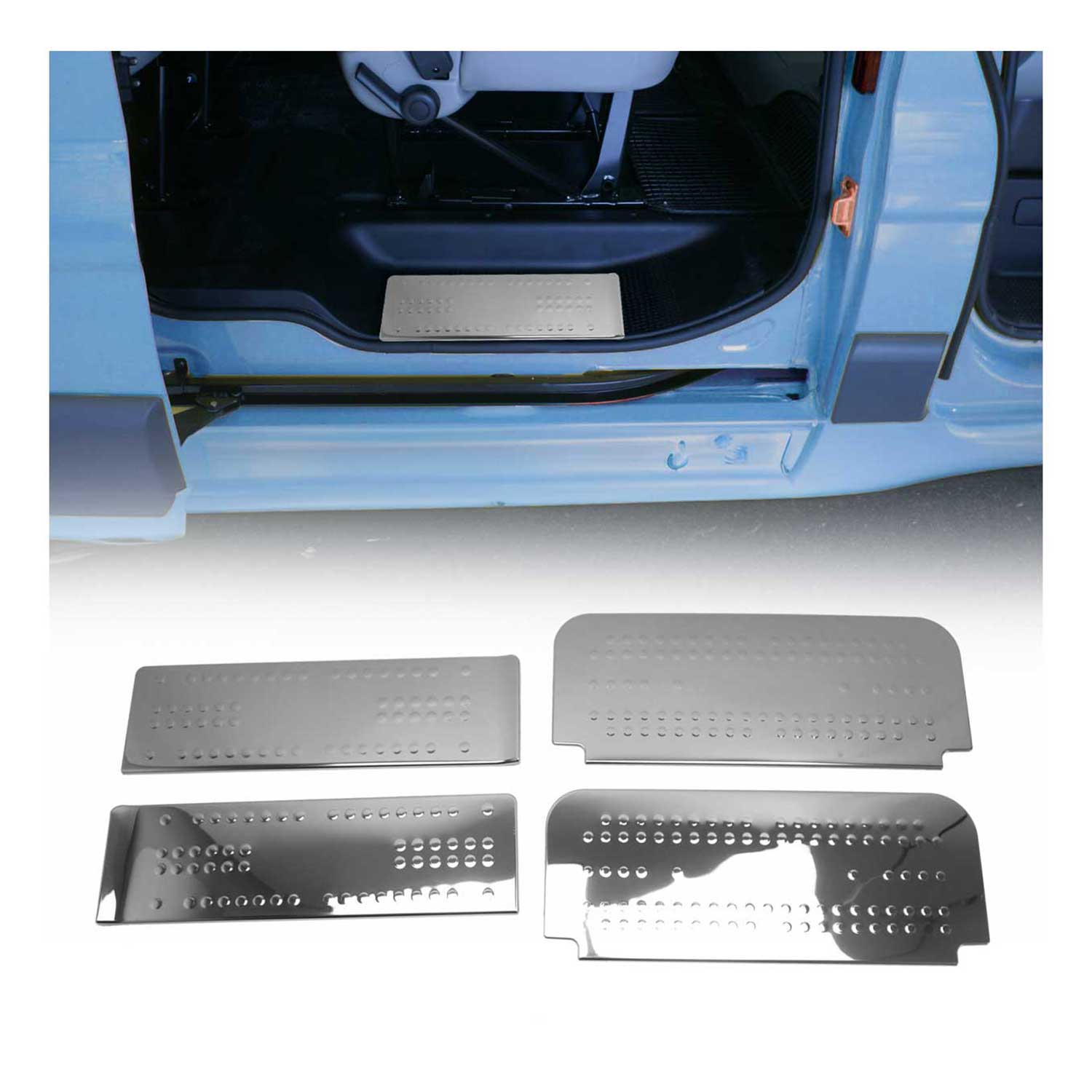 Einstiegsleisten Türschweller für Renault Trafic II III 2001-19 Edelstahl Chrom