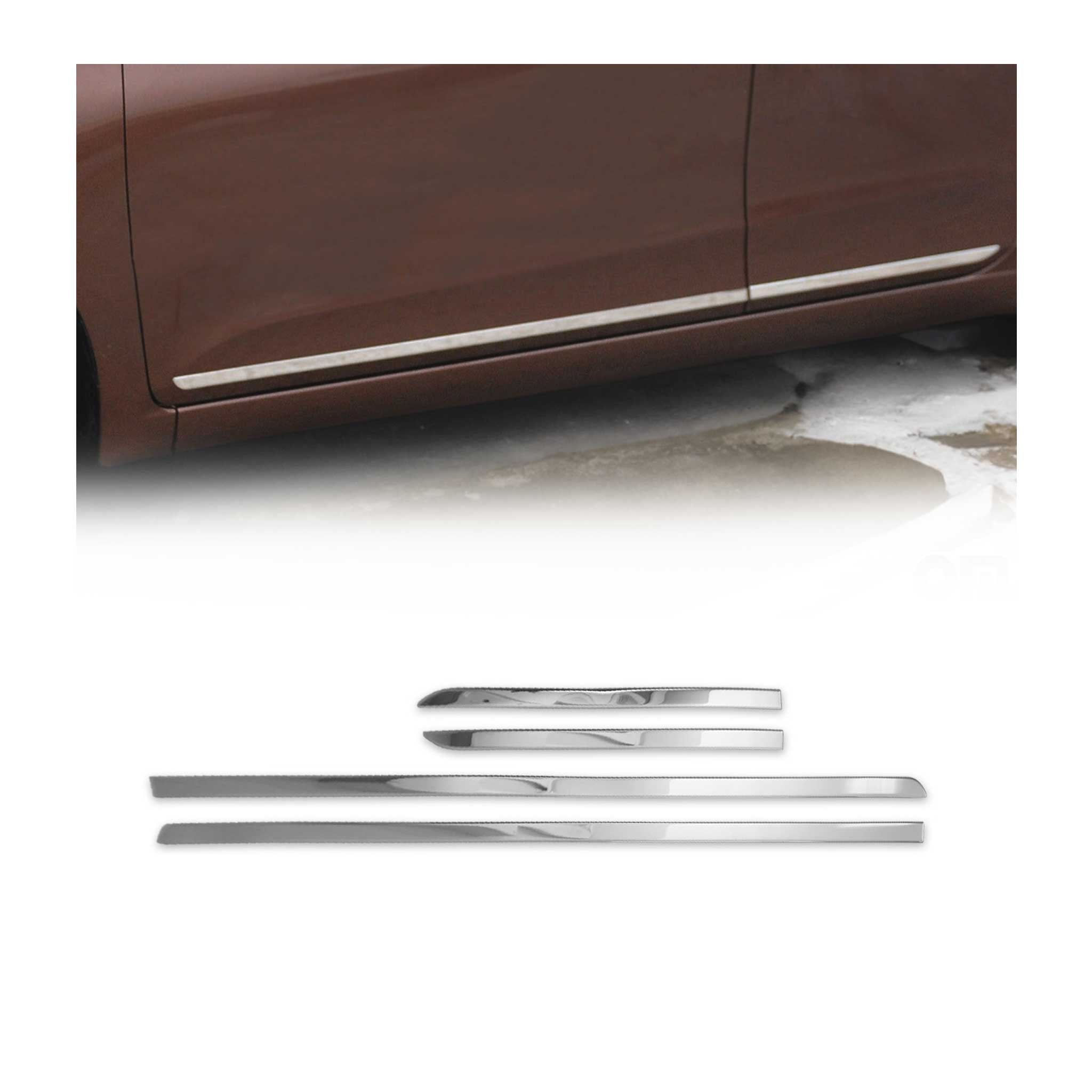 Seitentürleiste Türleisten Türschutzleiste für Seat Ateca 2016-2020 Edelstahl 2x