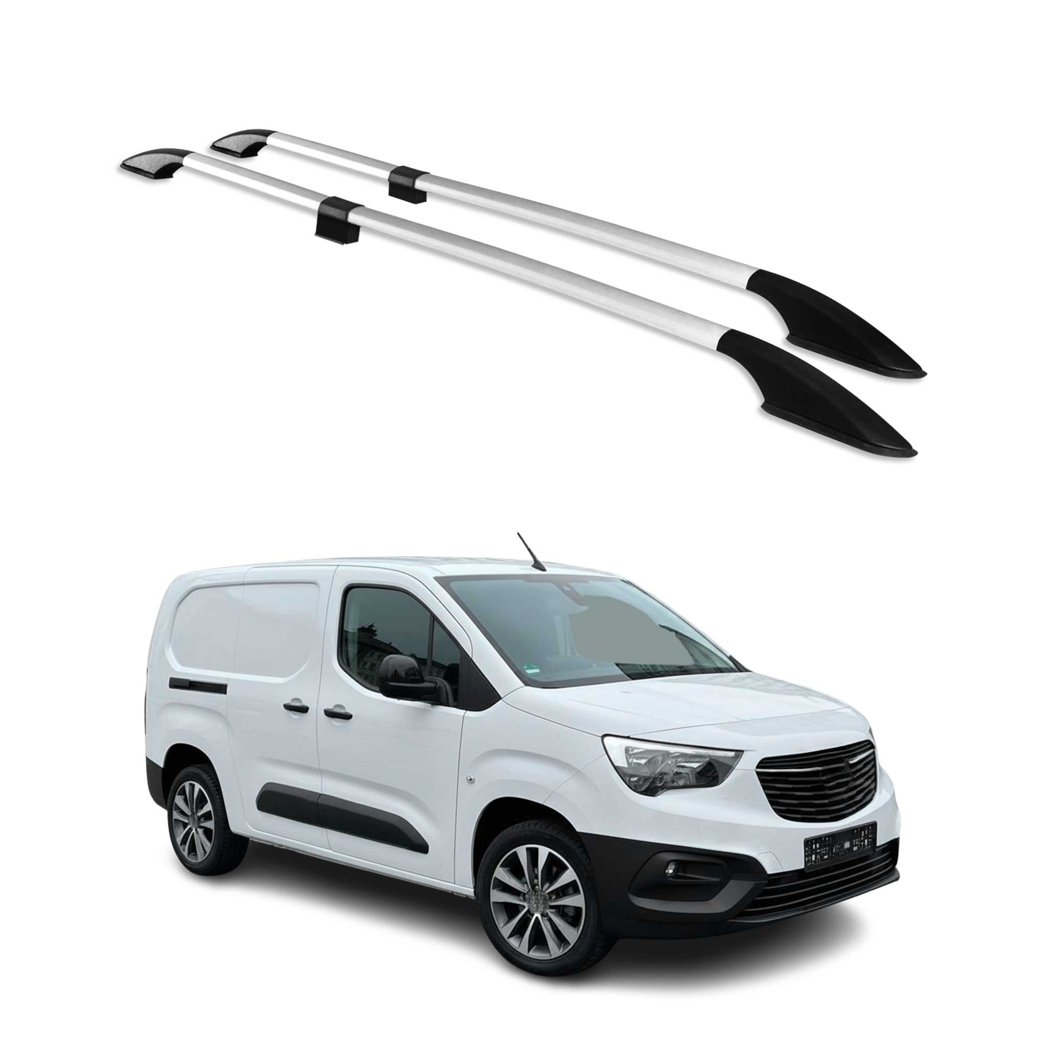 Dachreling Dachgepäckträger für Opel Combo E 2019-2026 L2 Langer Alu Grau