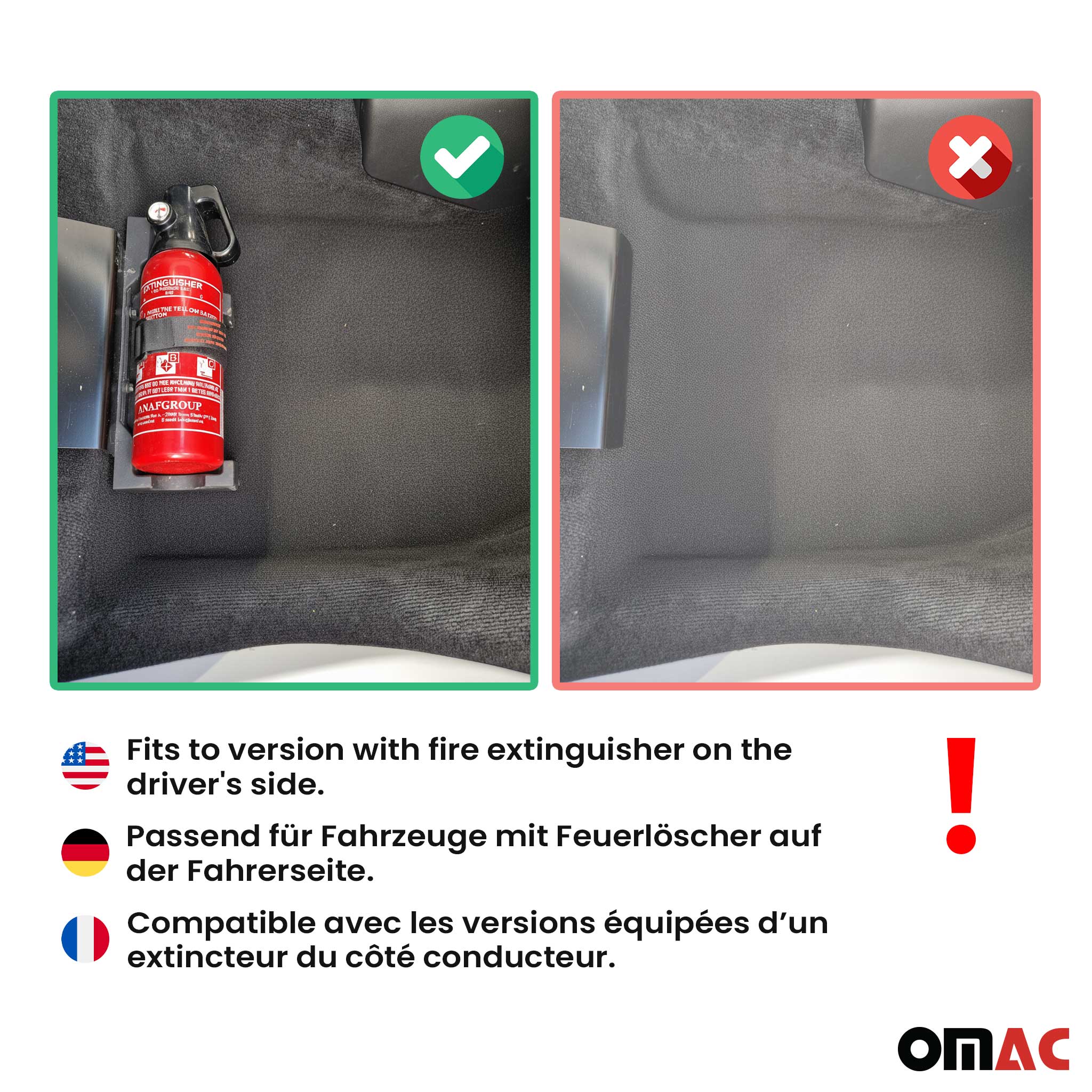OMAC Gummimatten Fußmatten für Mercedes G W463 2007-2018 TPE Automatten Grau 4x