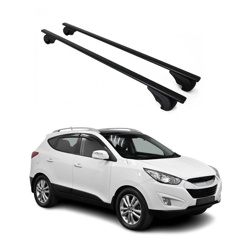 Dachträger Grundtäger für Hyundai ix35 2010-2015 75kg Metall Schwarz 2tlg