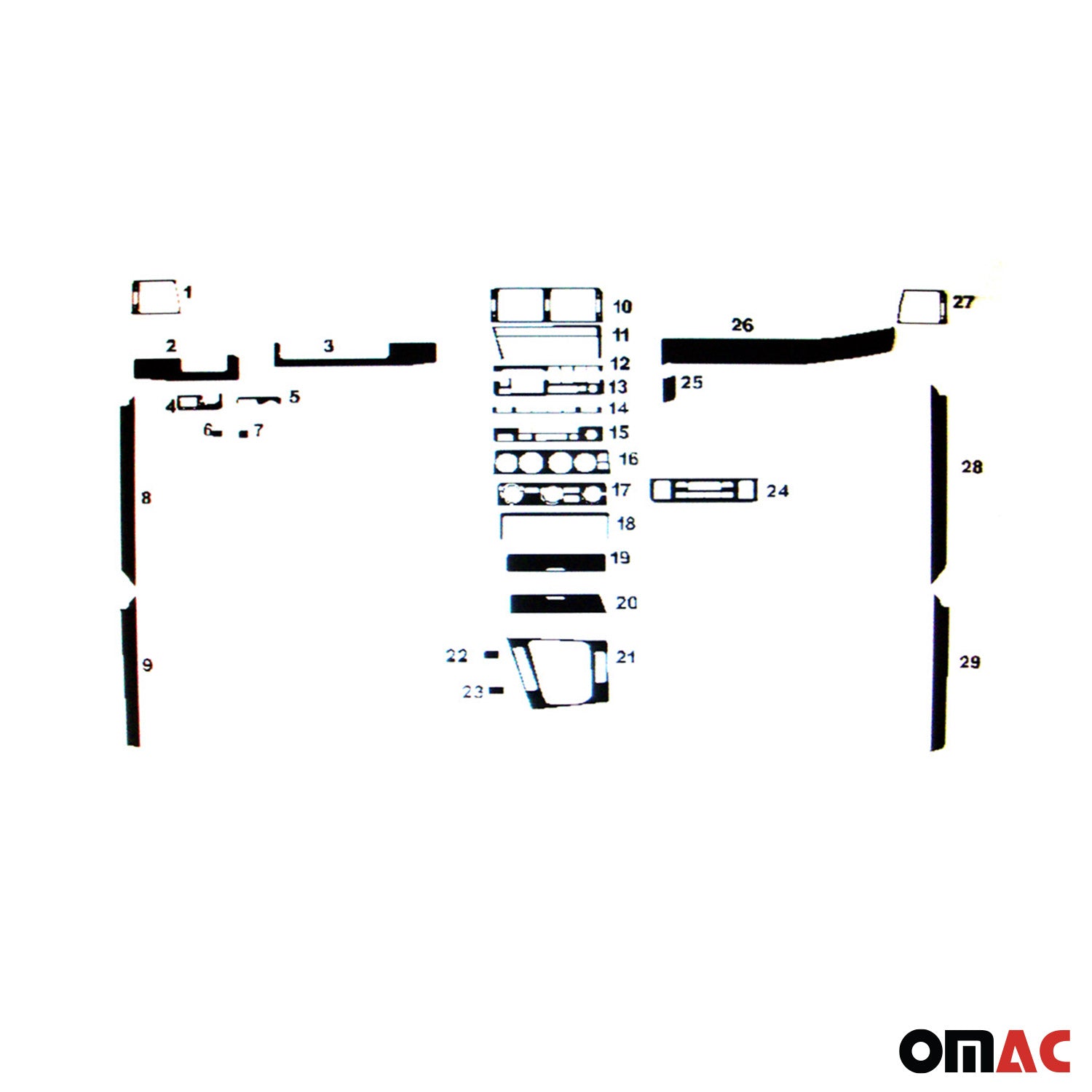 Innenraum Dekor Cockpit für BMW 3er E46 1998-2007 Piano Schwarz Optik 29tlg