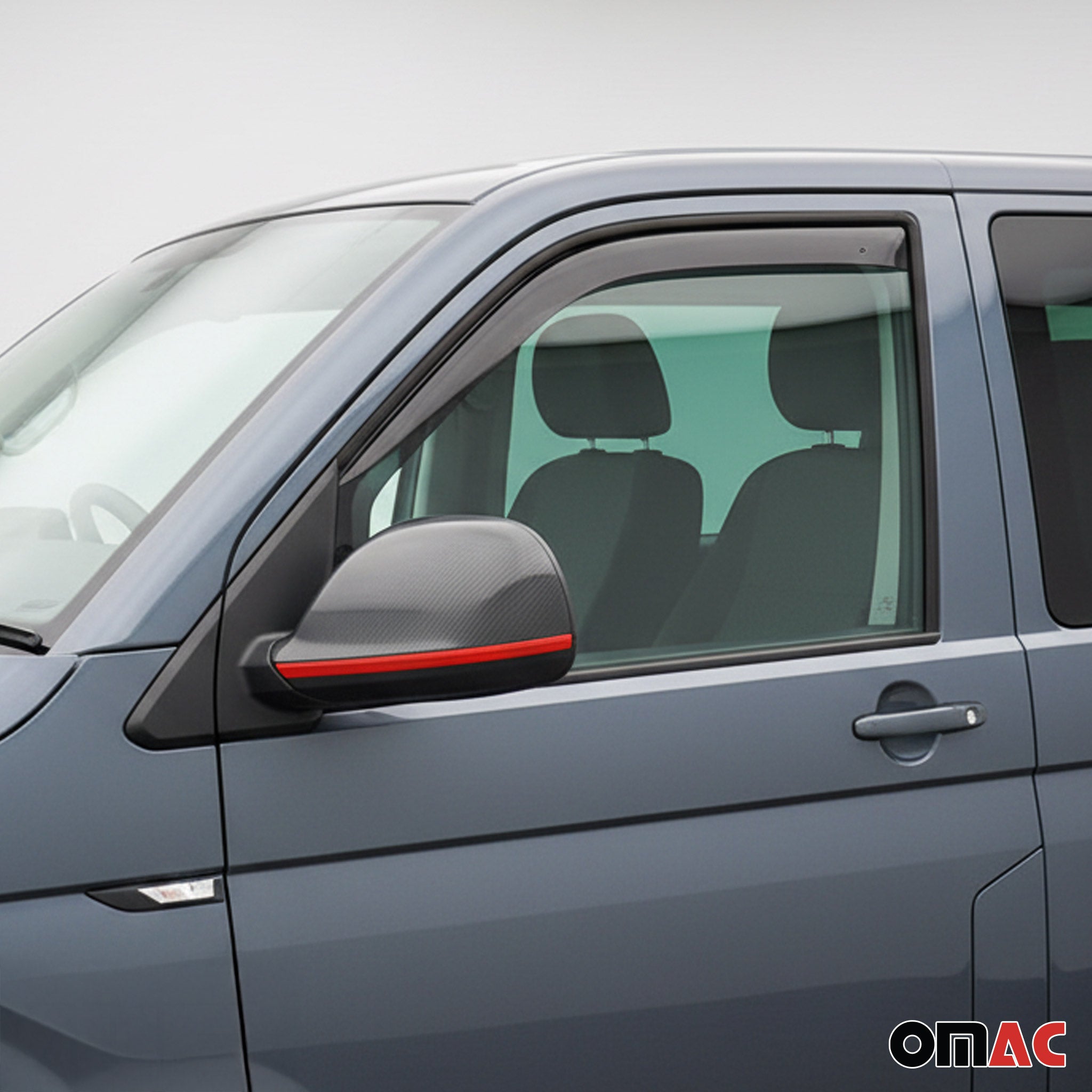 Spiegelkappen Leiste für VW Multivan T5 2010-2015 Edelstahl Rot 2tlg