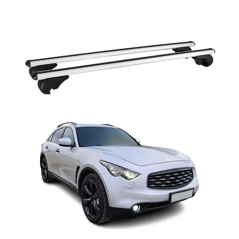 Dachträger Grundtäger für Infiniti FX50 2009-2013 75kg Aluminium Silber 2 tlg