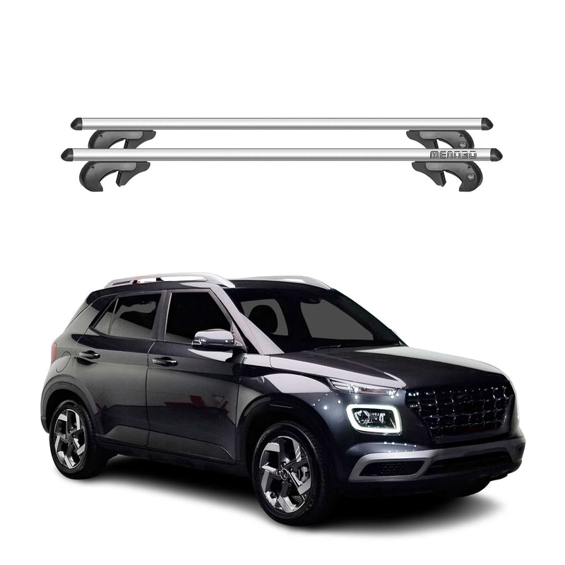 Menabo Dachträger Grundtäger für Hyundai Venue 2020-2025 90kg Alu Silber 2 tlg