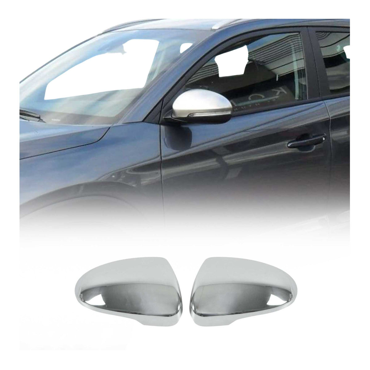 Spiegelabdeckung Spiegelkappen für Hyundai Tucson 2015-2020 Chrom Silber