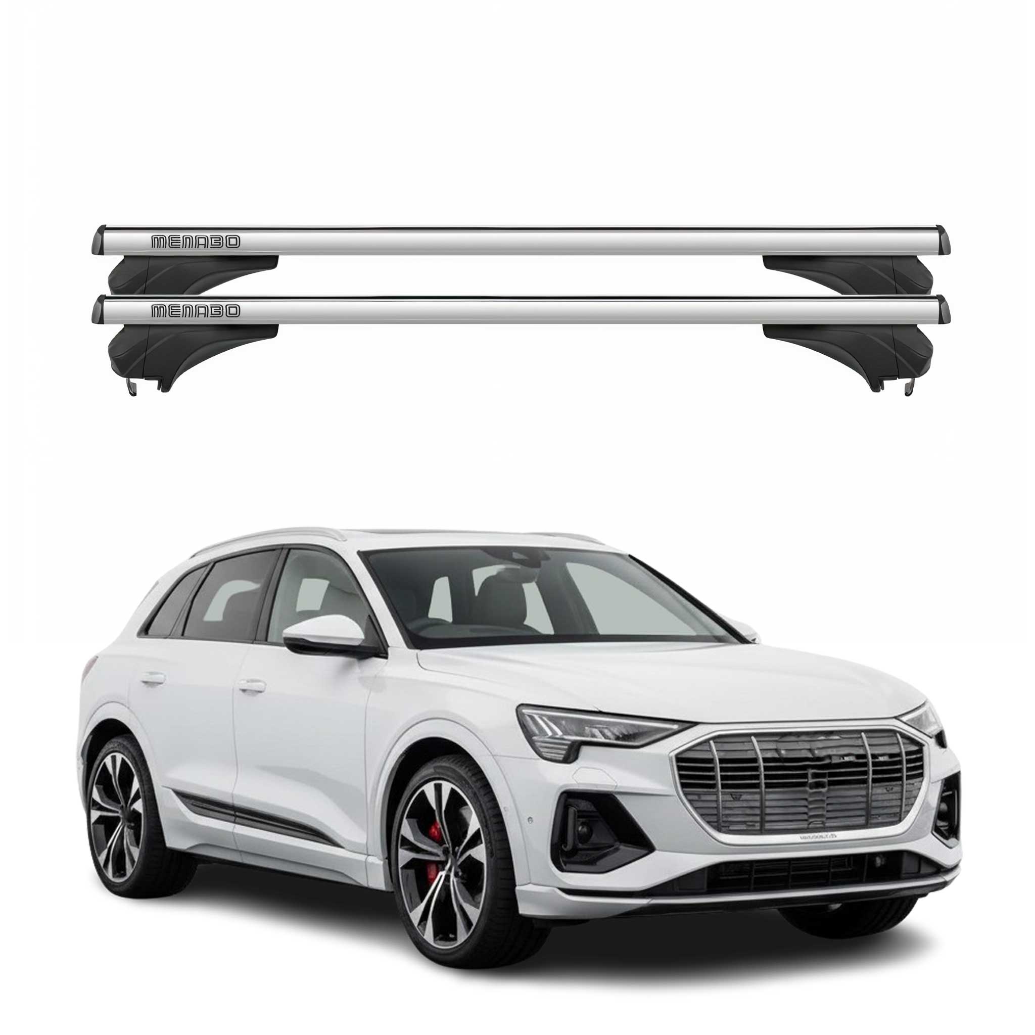 Menabo Dachträger Grundtäger für Audi Q6 E-Tron 2024-2026 Aluminium Silber 2 tlg