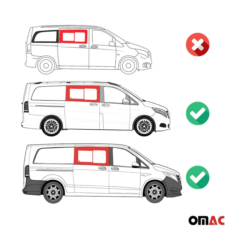 Seitenfenster Schiebefenster für Mercedes Vito W447 2014-2021 Rechts Auto L2 L3