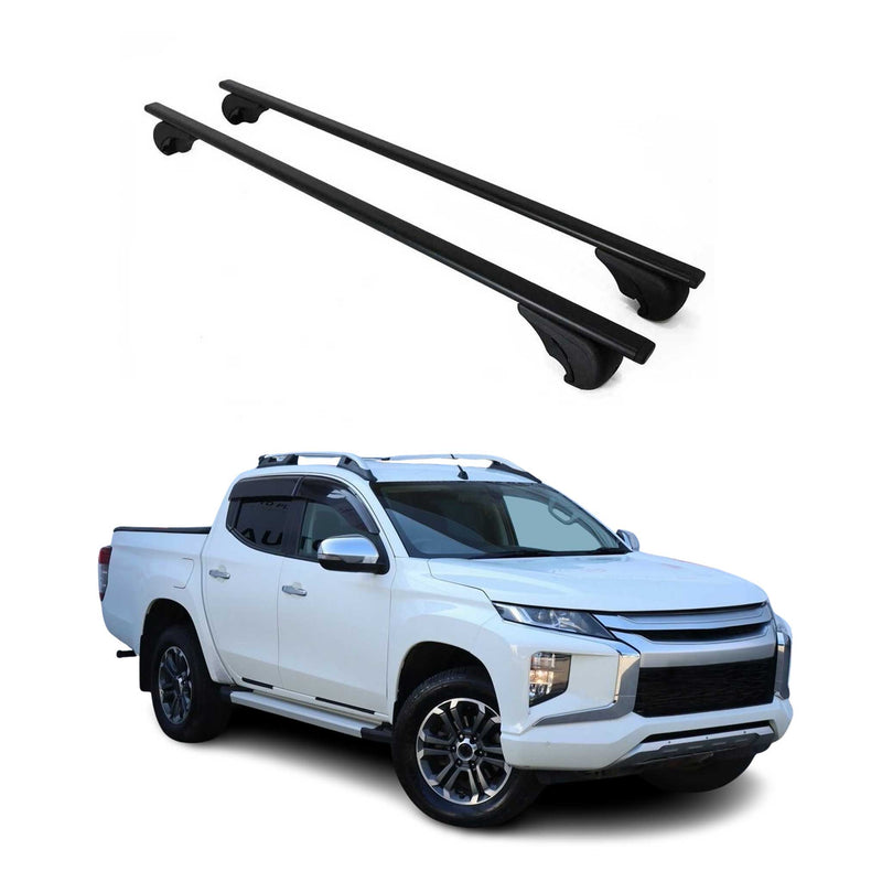 Dachträger Grundtäger für Mitsubishi L200 2015-2023 75kg Metall Schwarz 2 tlg
