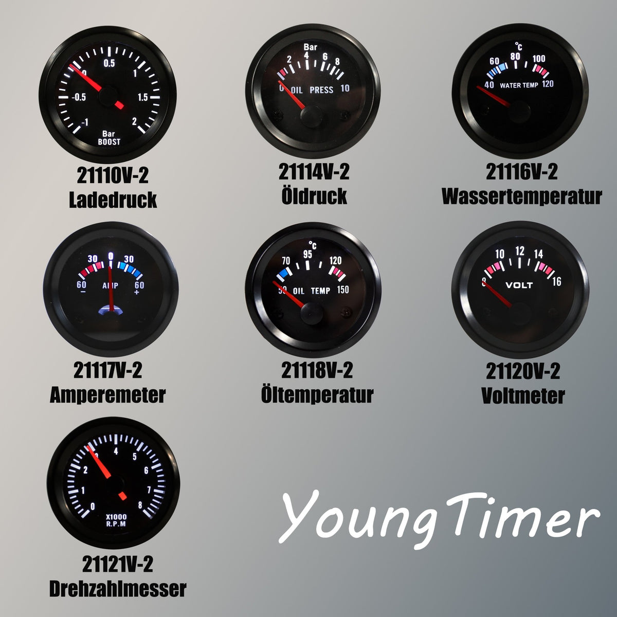JOM Zusatzinstrument volt Schwarz Ø52mm Rally Schwarz