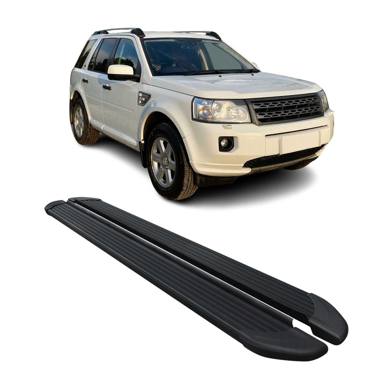 Schweller Trittbretter Schweller für Land Rover Freelander 2006-2014 Alu Schwarz
