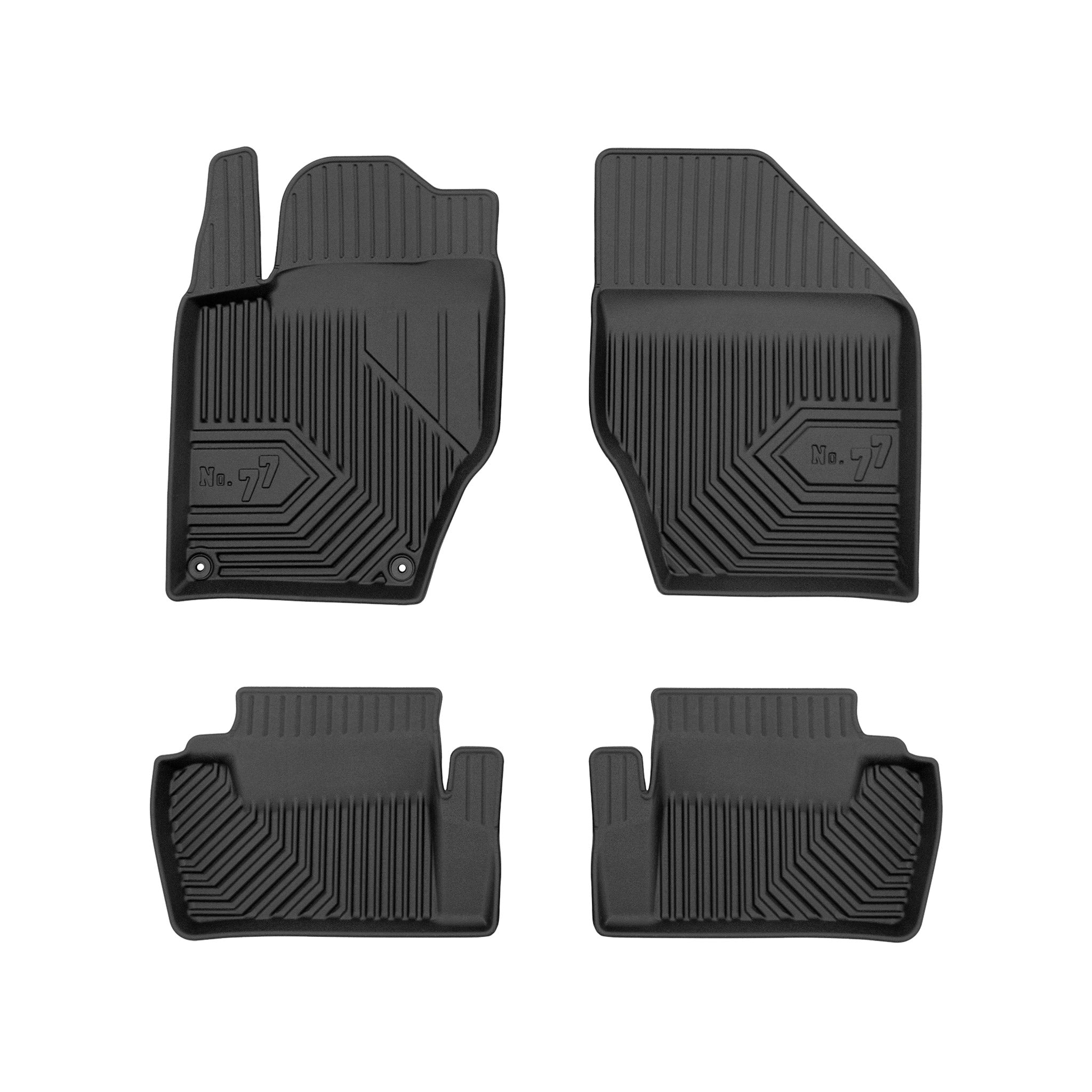 Fußmatten Gummimatten No.77 für Citroen DS4 2011-2015 TPE Gummi Schwarz 4 Teile