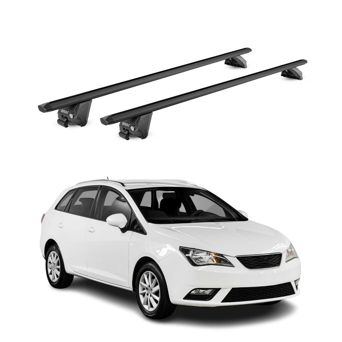 Dachträger Grundtäger für Seat Ibiza mk4 Kombi 2010-2017 100kg Alu Schwarz ABE
