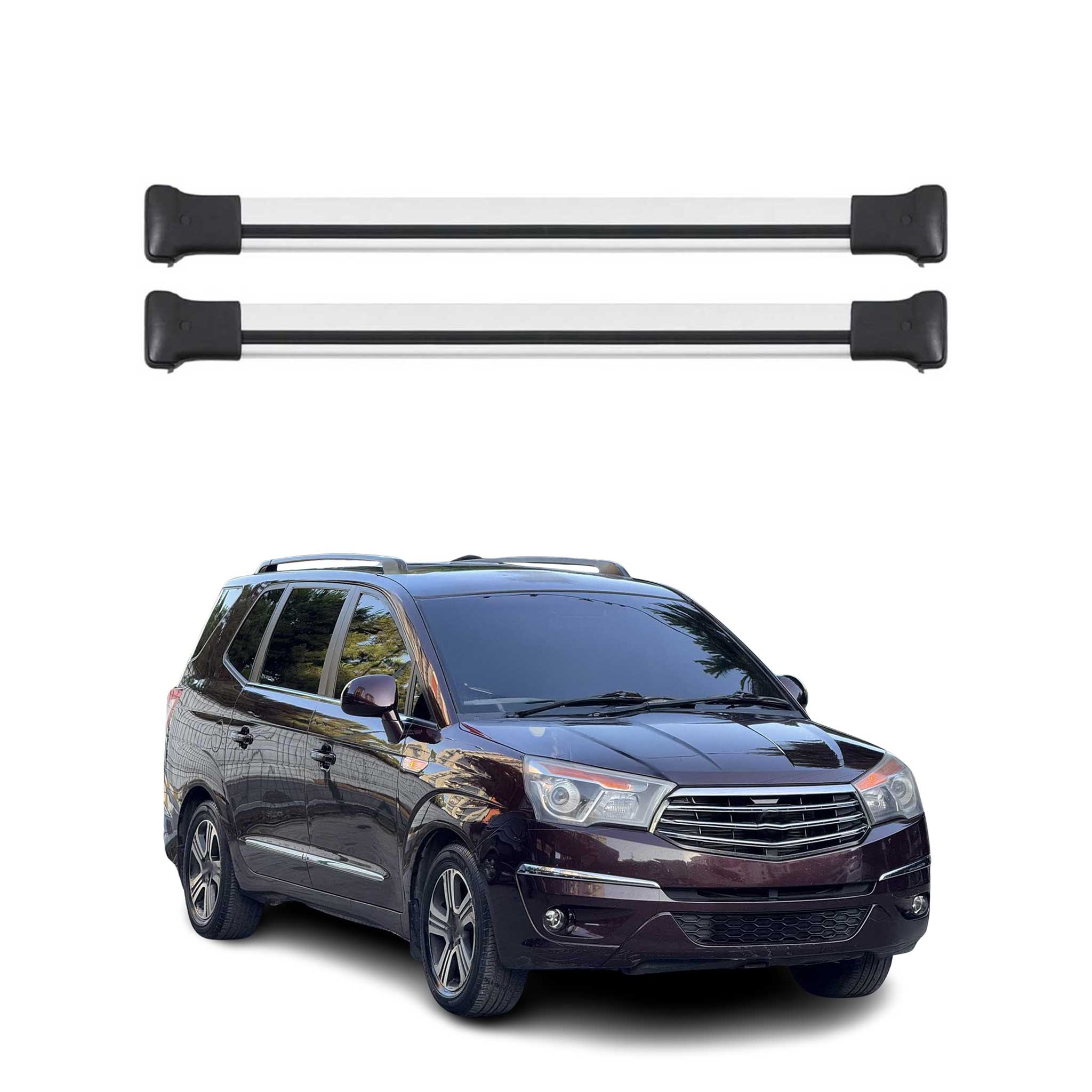 Dachträger Grundtäger für Ssangyong Rodius 2012-2019 75kg Aluminium Silber 2 tlg