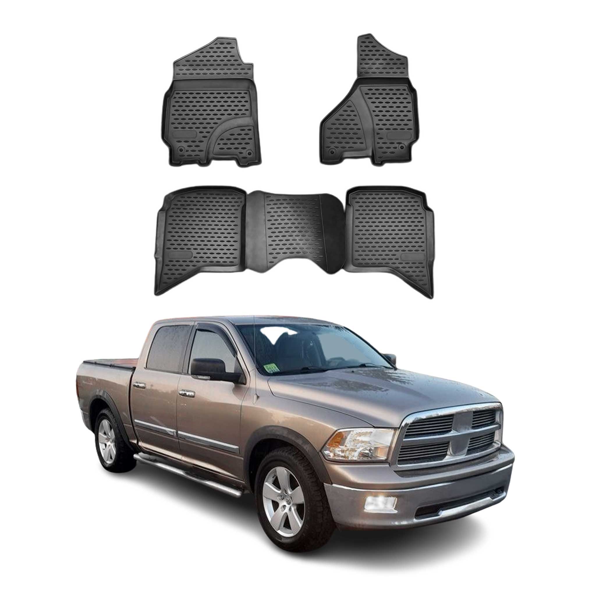 OMAC Gummimatten Fußmatten für Dodge RAM 1500 2500 3500 2009-2012 Crew Cab 4x