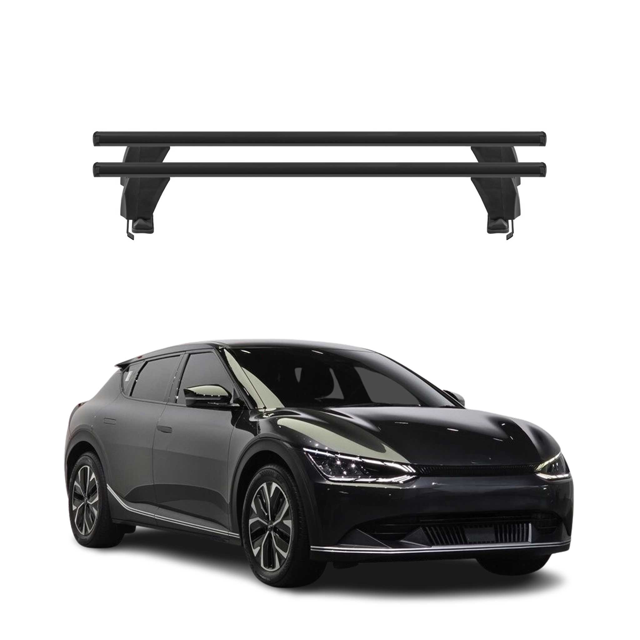Menabo Dachträger Grundtäger für Kia EV6 2021-2026 50kg Aluminium Schwarz 2 tlg