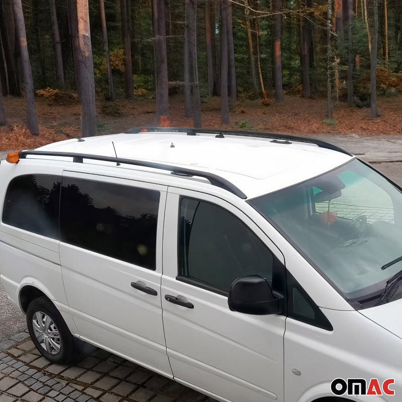 Dachreling Dachgepäckträger für VW Caddy 2010-2020 L1 Kurz Alu Schwarz