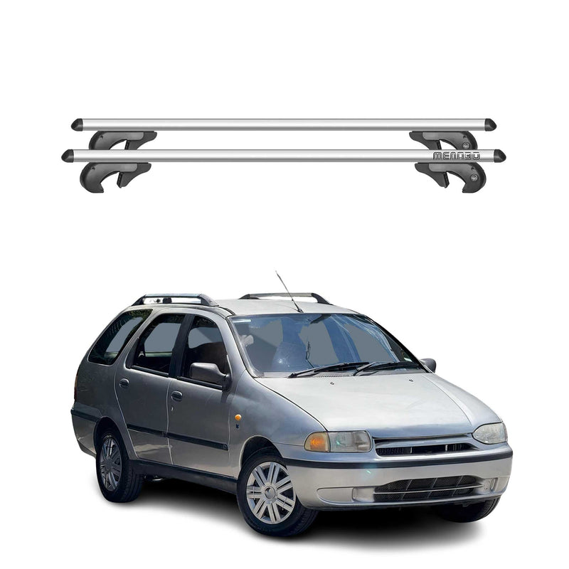 Menabo Dachträger Grundtäger für Fiat Palio Weekend 1997-2001 90kg Alu Silber 2x