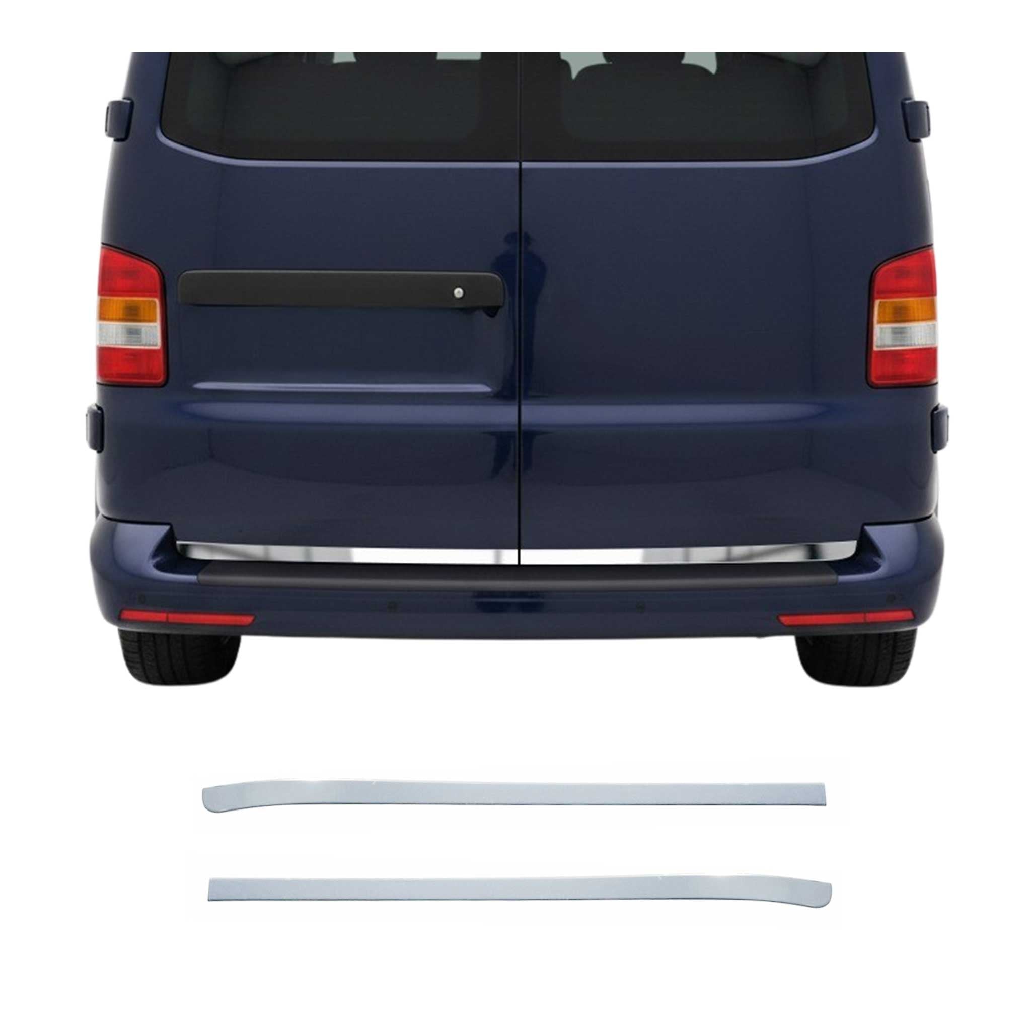 Kofferraumleiste Heckklappe Leiste für VW Transporter T5 Edelstahl Chrom 2tlg