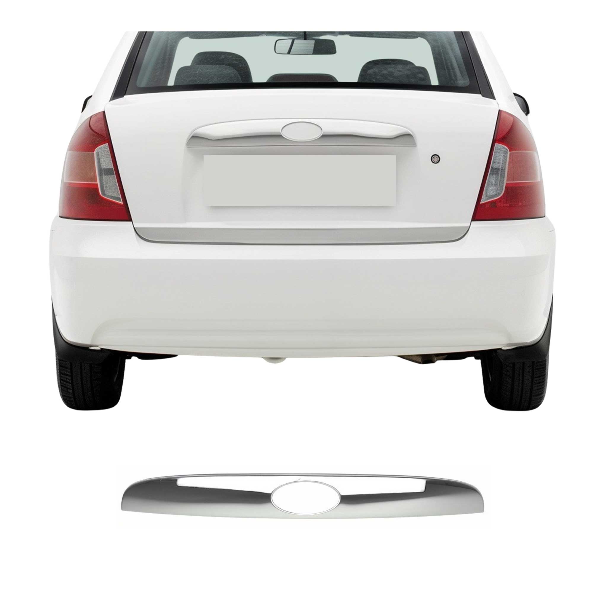 Heckklappe Kofferraumöffner Griff für Hyundai Accent Edelstahl Chrom 8tlg