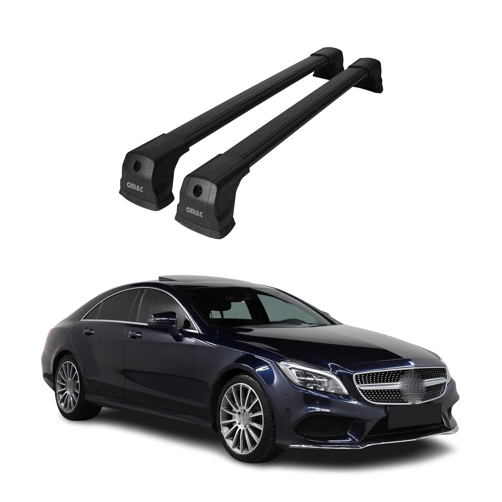Dachträger Gepäkträger für Mercedes CLS C218 2011-2017 Schwarz Alu 2 tlg