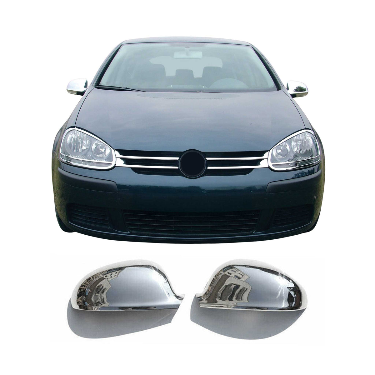 Spiegelkappen Spiegelabdeckung für VW Eos 2006-2010 Edelstahl Chrom 2tlg