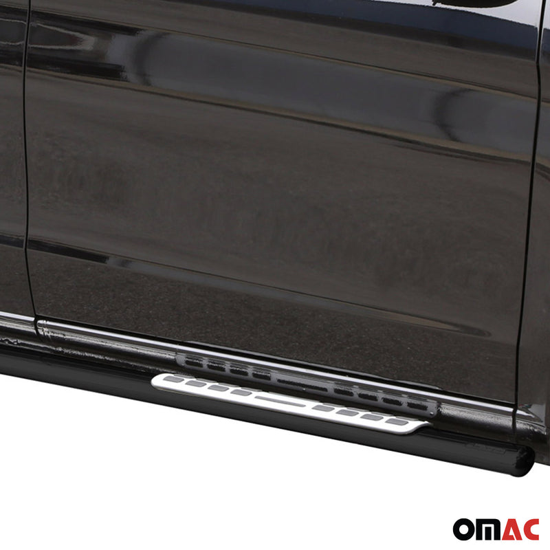 Stahl Schwellerrohre Trittbretter für Mercedes Vito W447 2014-2025 L1 Schwarz 2x