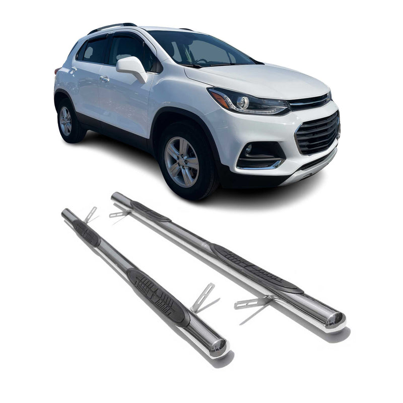 Edelstahl Trittbretter Schwellerrohre für Chevrolet Trax Edelstahl Silber 2tlg